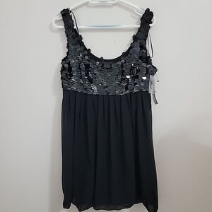 NWT R&M RICHARDS  women's designer black Evening COCKTAIL EMPIRE dress Size 8P